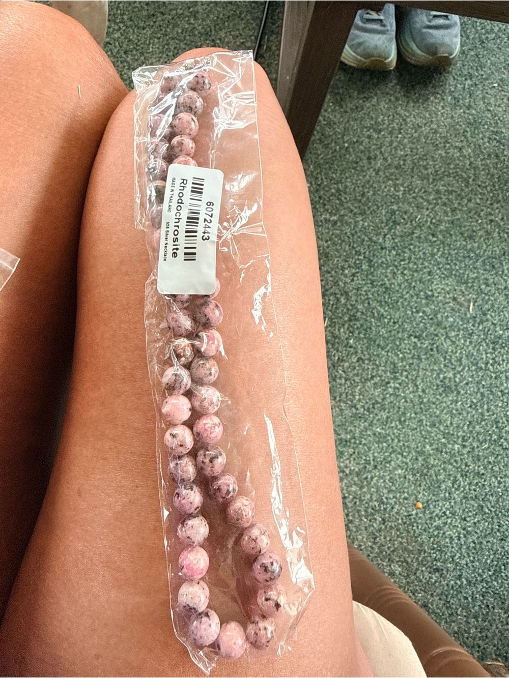 Rhodonite Round Bead Strand - Pink and Black Speckled